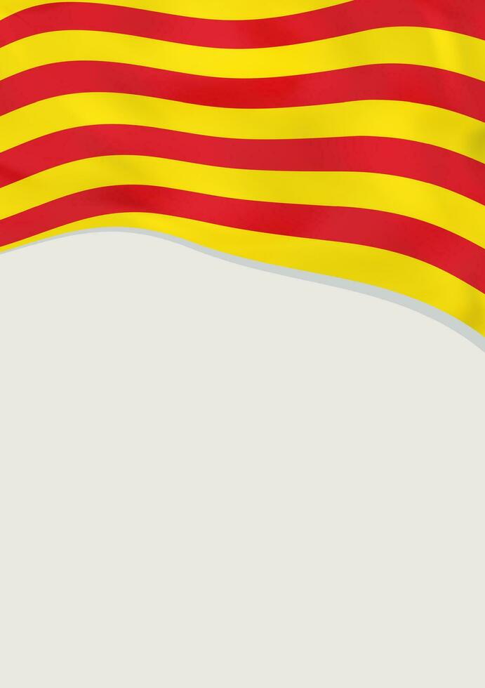 folleto diseño con bandera de Cataluña. vector modelo.