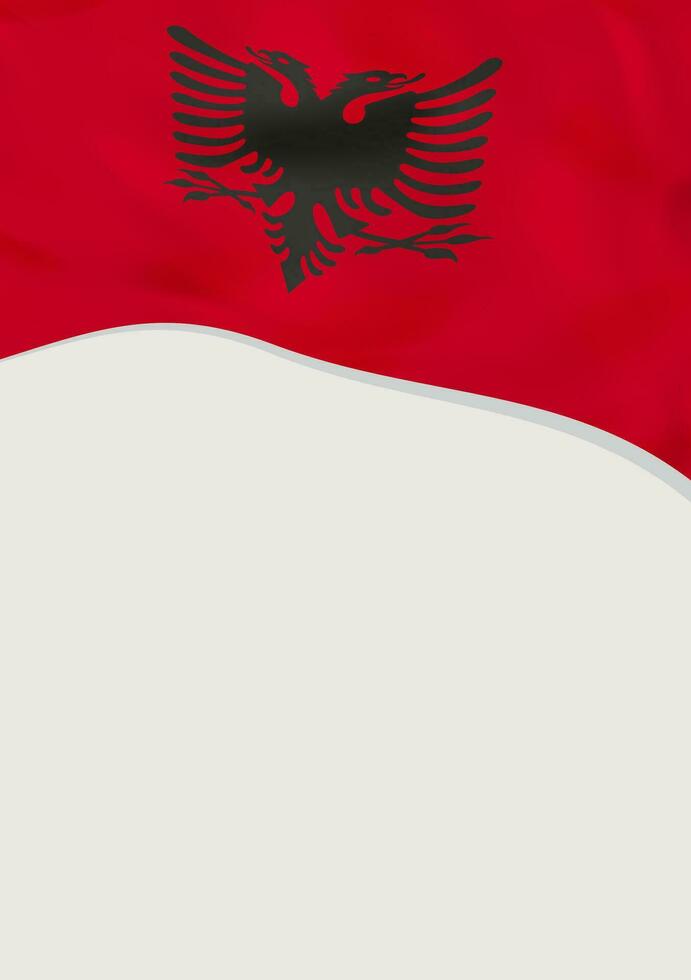 Leaflet design with flag of Albania. Vector template.