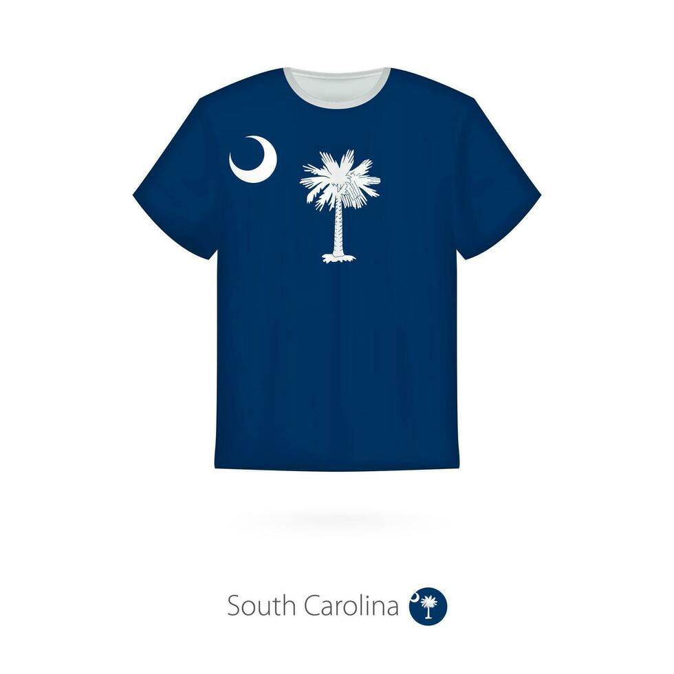 T-shirt design with flag of South Carolina U.S. state. vector