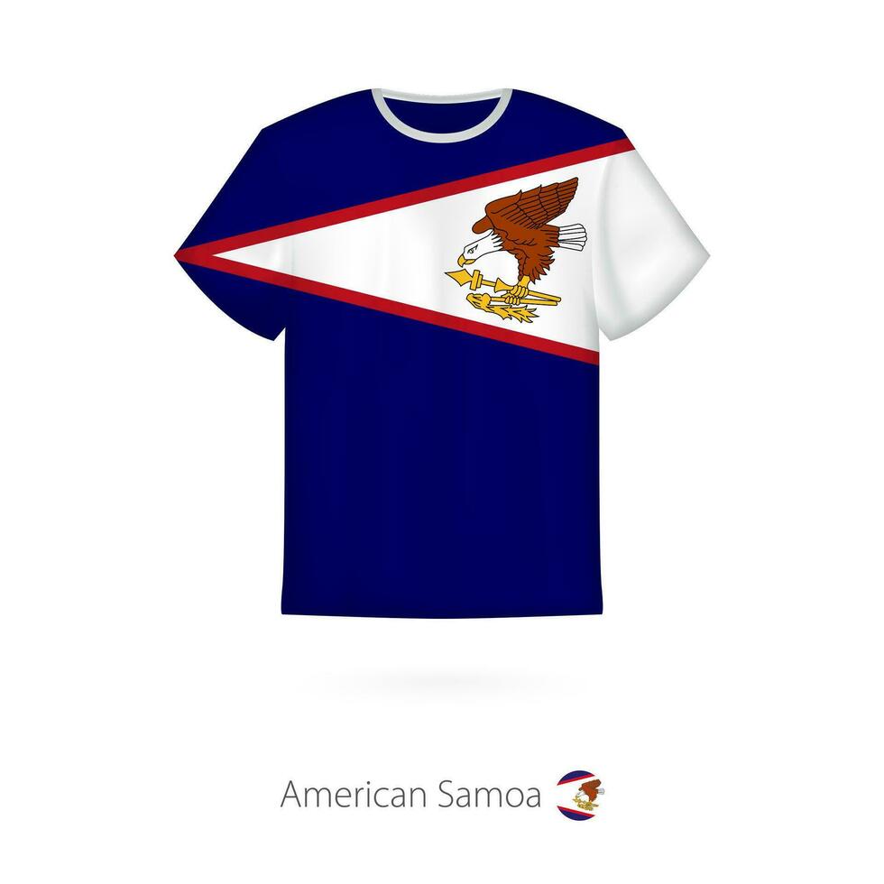 T-shirt design with flag of American Samoa. vector