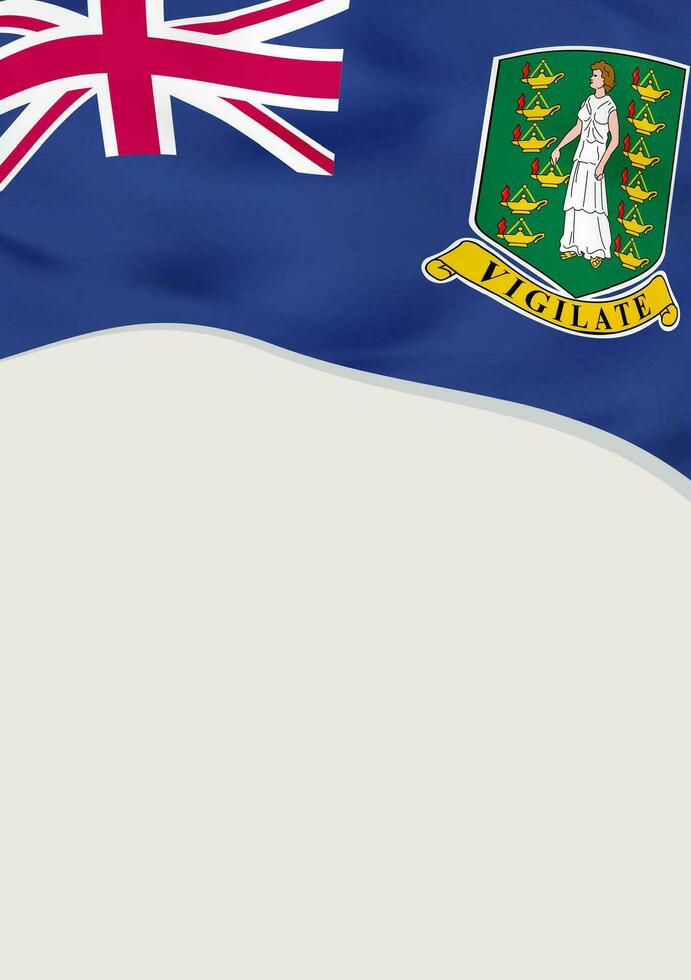Leaflet design with flag of British Virgin Islands. Vector template.