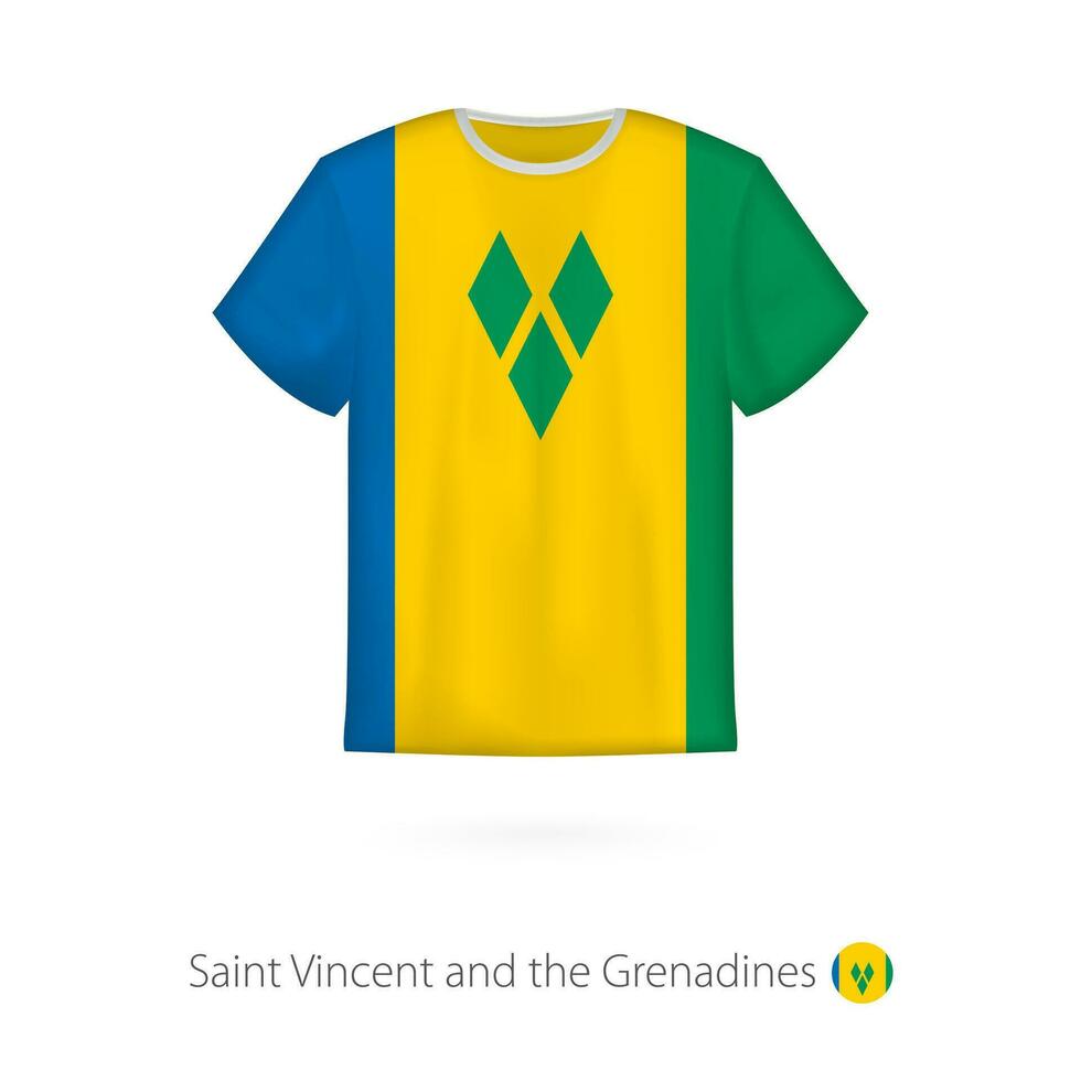 camiseta diseño con bandera de Santo Vincent y el granadinas vector