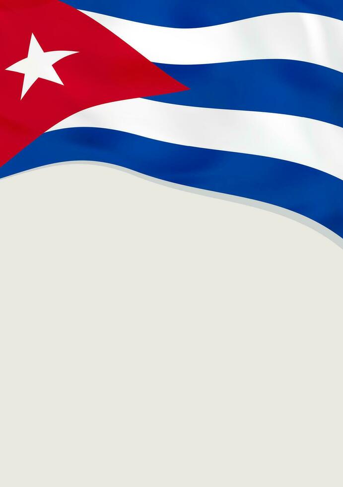 Leaflet design with flag of Cuba. Vector template.