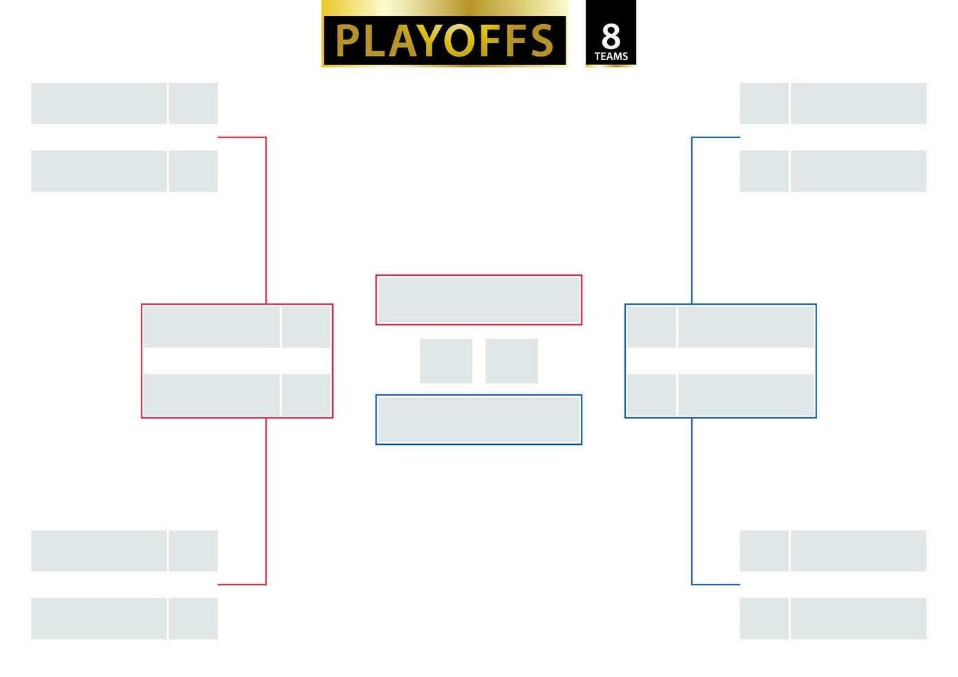 8 Team Single Elimination Bracket. Tournament Bracket for playoffs on white background. vector