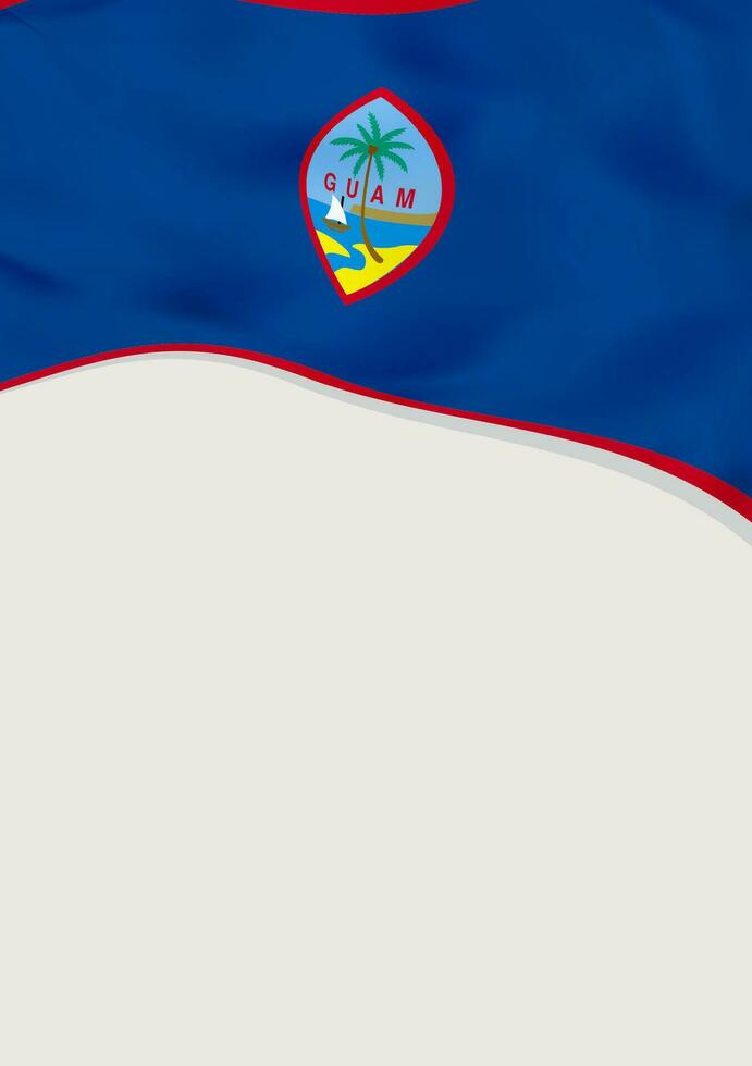 folleto diseño con bandera de guam. vector modelo.