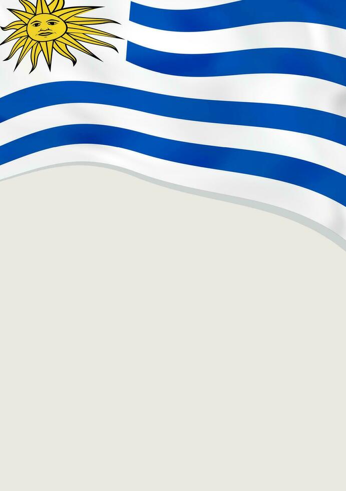 folleto diseño con bandera de Uruguay. vector modelo.