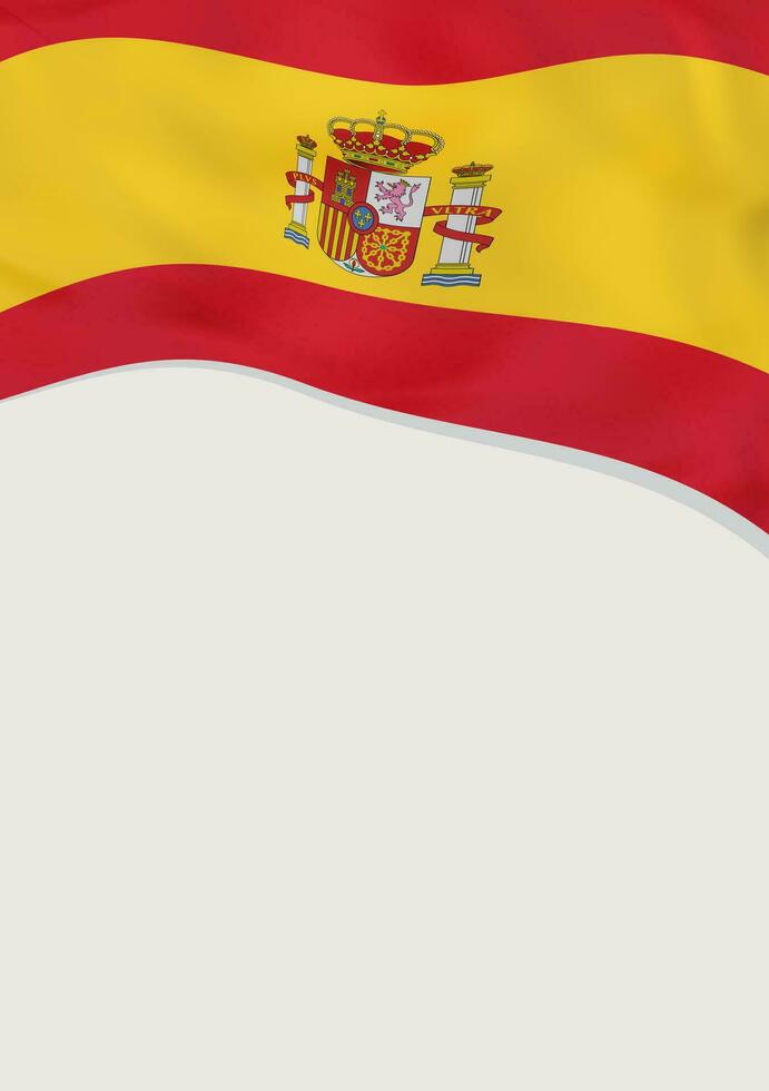 Leaflet design with flag of Spain. Vector template.