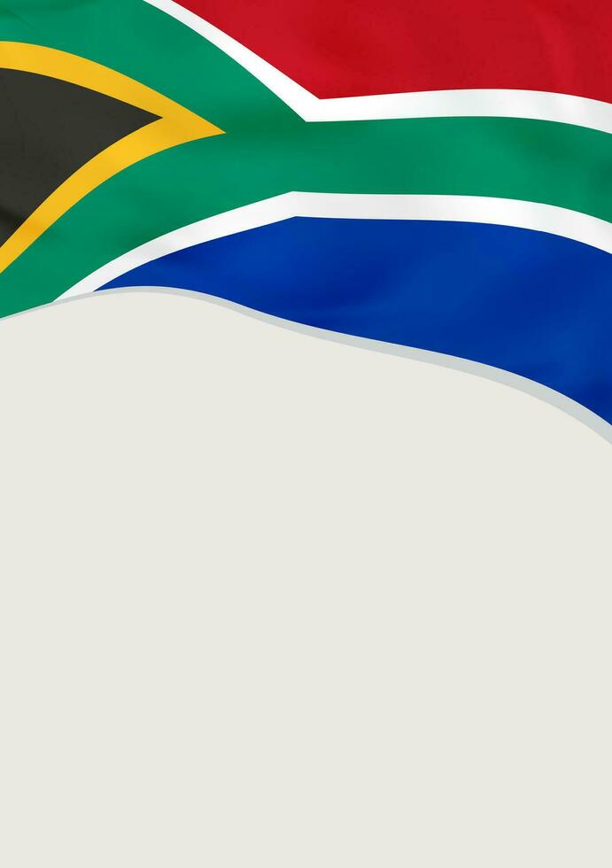 Leaflet design with flag of South Africa. Vector template.