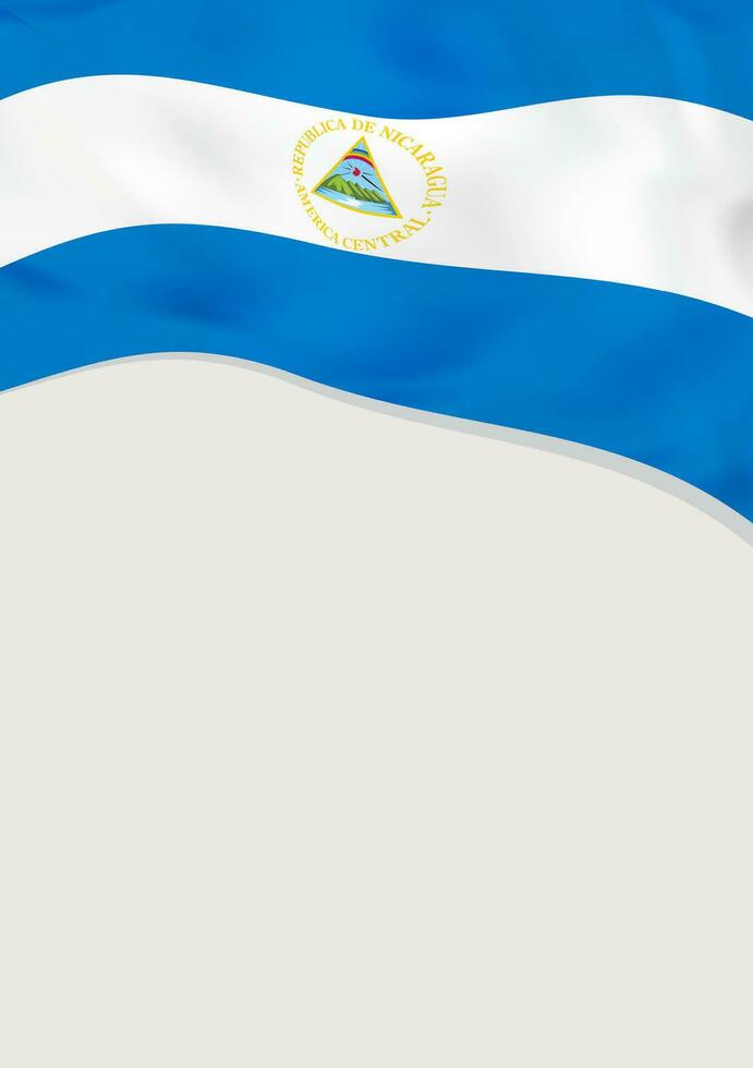 folleto diseño con bandera de Nicaragua. vector modelo.