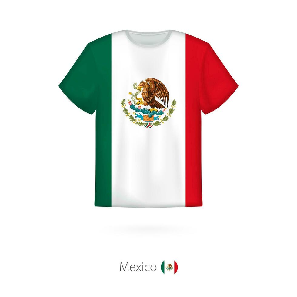 T-shirt design with flag of Mexico. vector