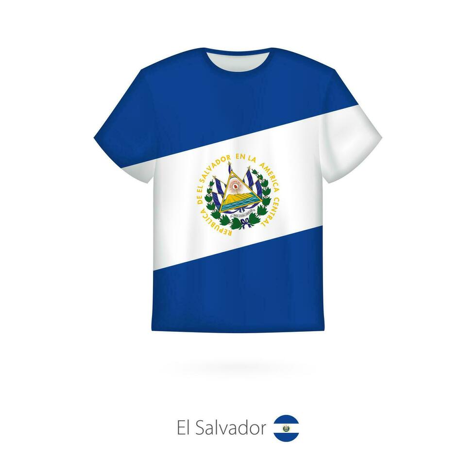 T-shirt design with flag of El Salvador. vector