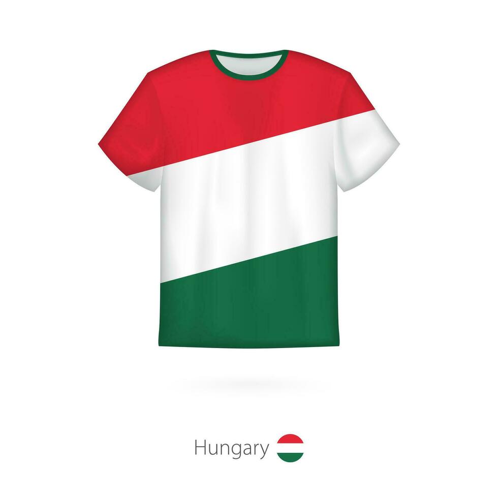 T-shirt design with flag of Hungary. vector