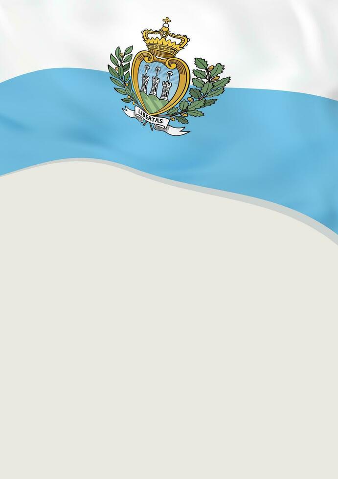 Leaflet design with flag of San Marino. Vector template.