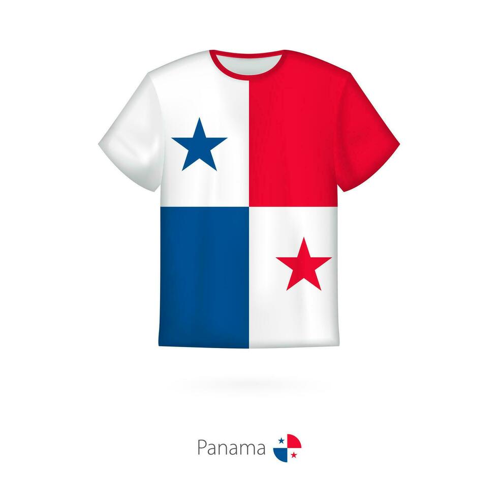 camiseta diseño con bandera de Panamá. vector