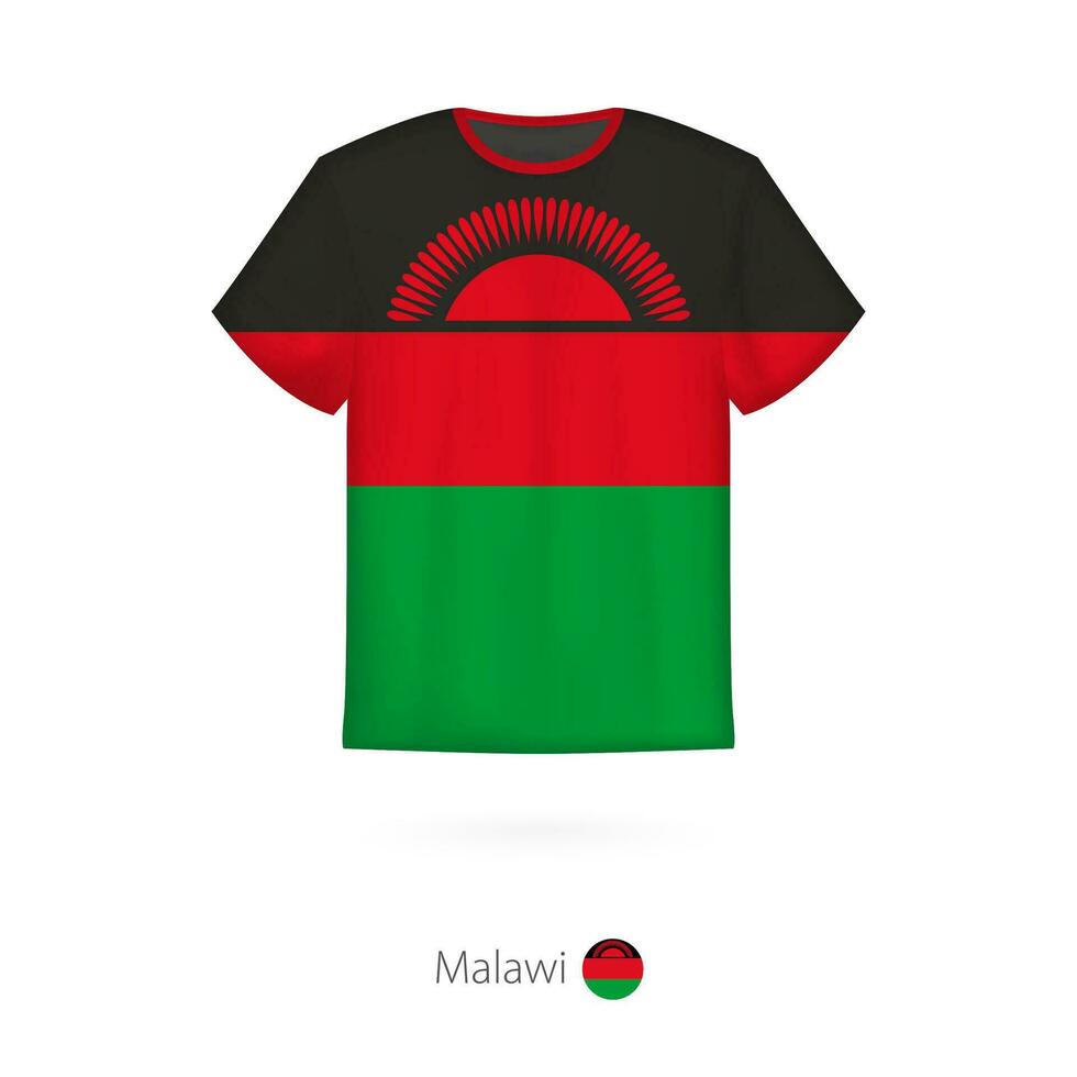 T-shirt design with flag of Malawi. vector