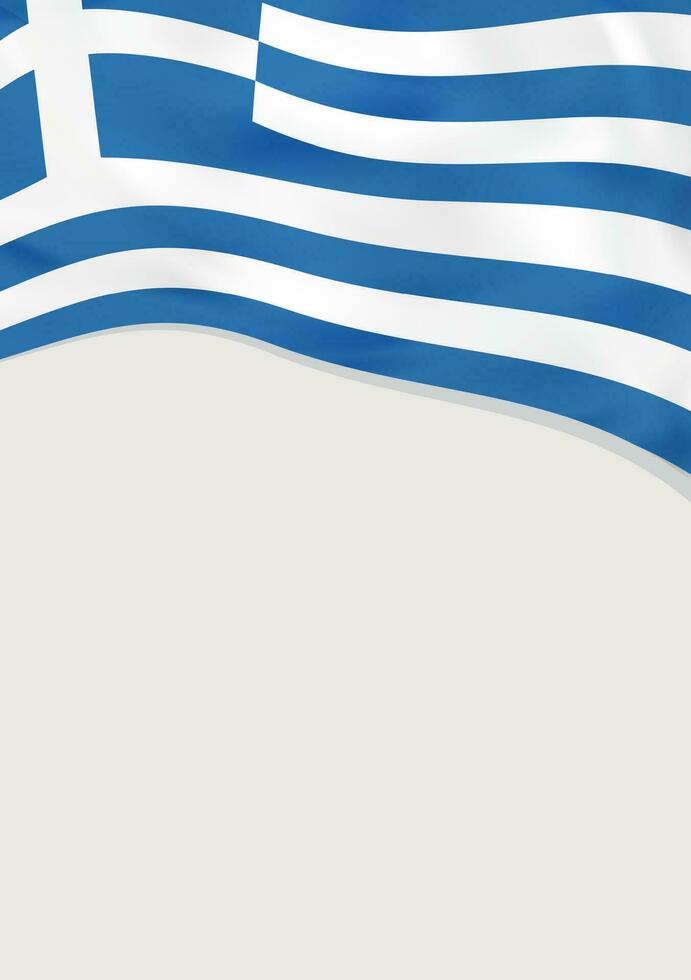 Leaflet design with flag of Greece. Vector template.