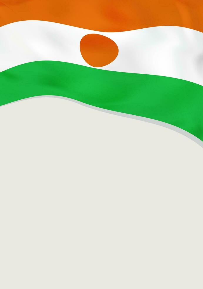 Leaflet design with flag of Niger. Vector template.