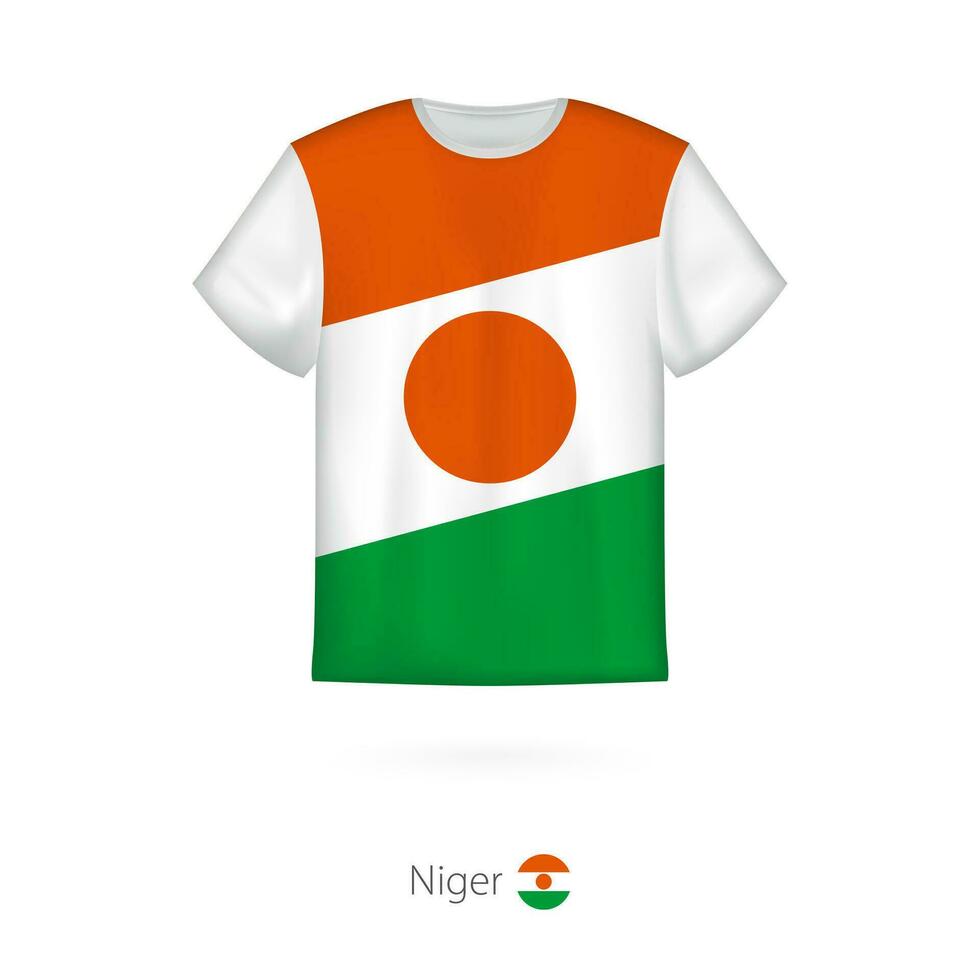 T-shirt design with flag of Niger vector