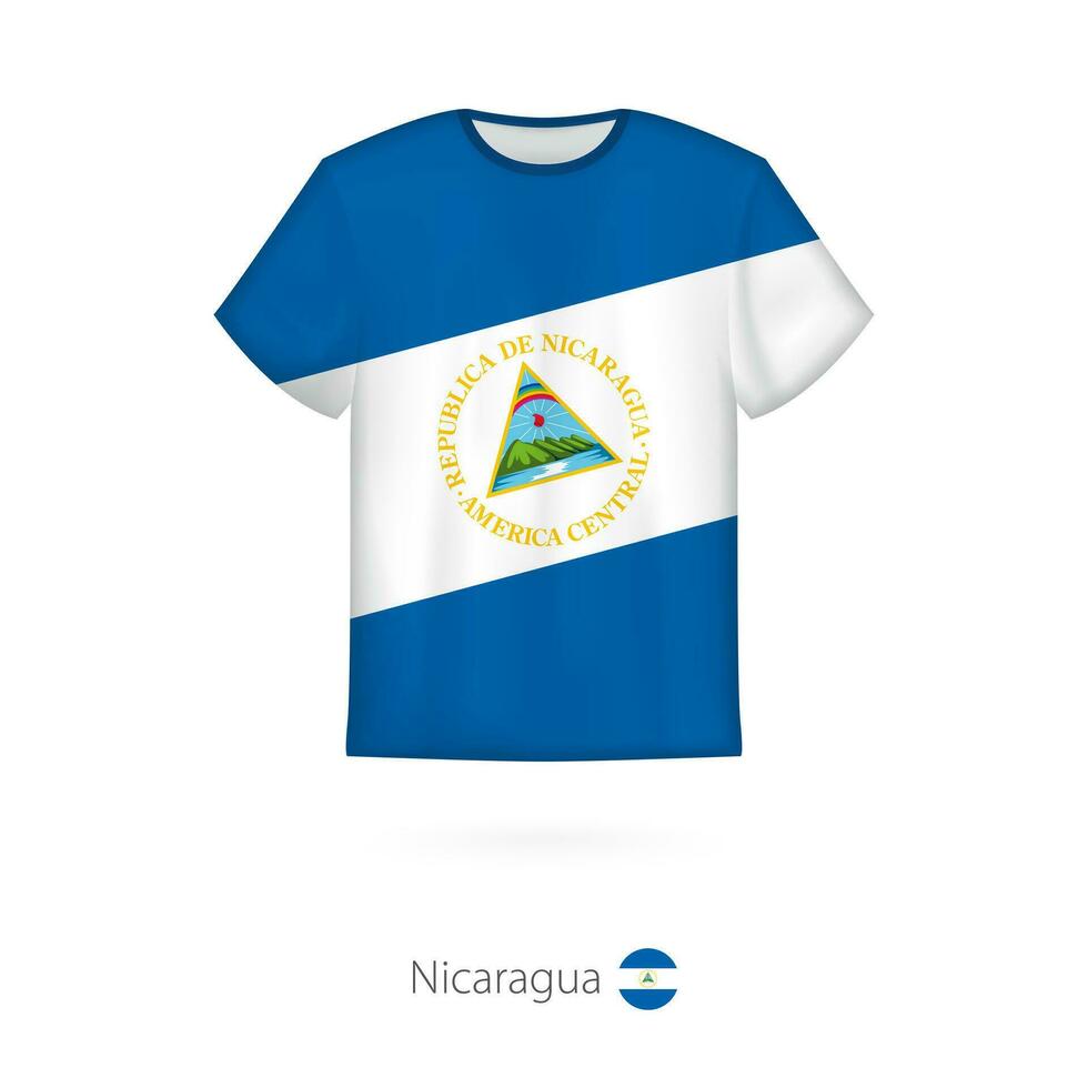 T-shirt design with flag of Nicaragua vector