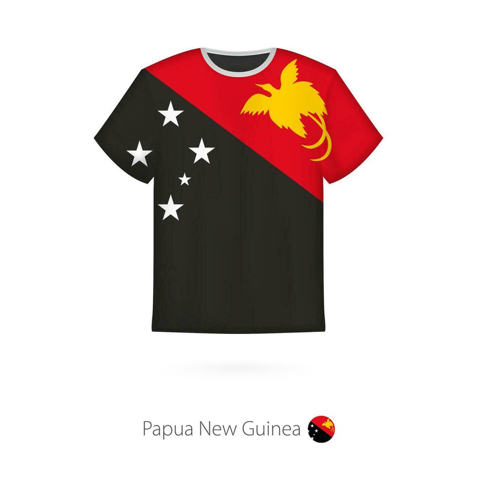 T-shirt design with flag of Papua New Guinea. vector