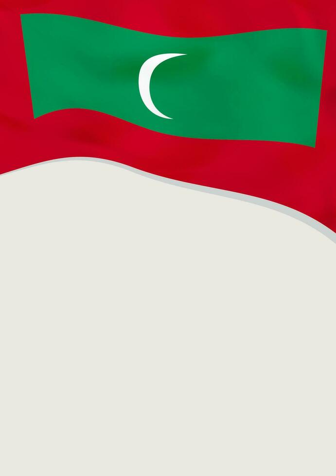 Leaflet design with flag of Maldives. Vector template.