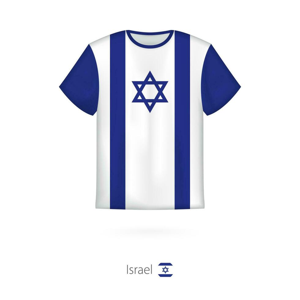 T-shirt design with flag of Israel. vector