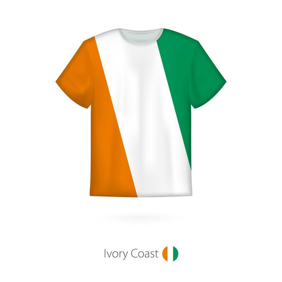 T-shirt design with flag of Ivory Coast. vector