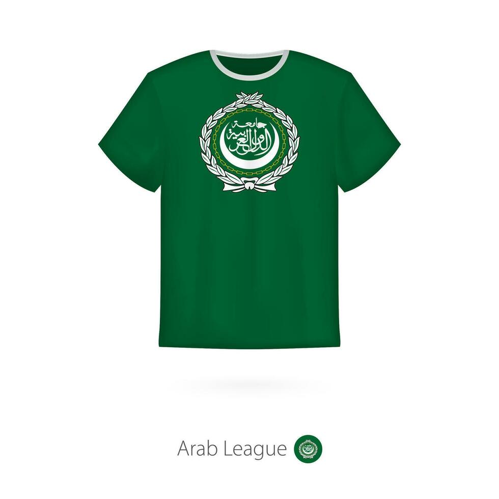 T-shirt design with flag of Arab League. vector