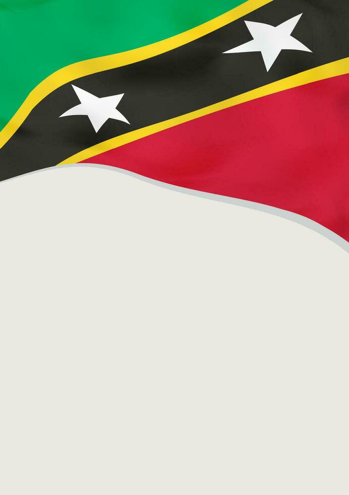 Leaflet design with flag of Saint Kitts and Nevis. Vector template.