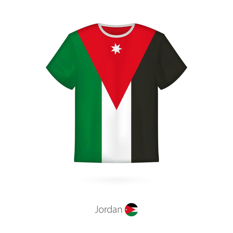 T-shirt design with flag of Jordan. vector
