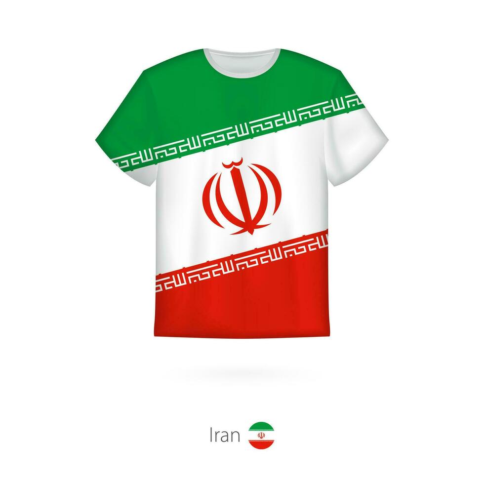 camiseta diseño con bandera de irán vector