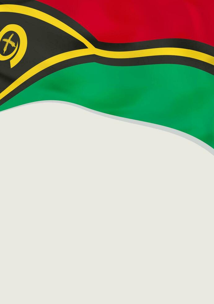 Leaflet design with flag of Vanuatu. Vector template.