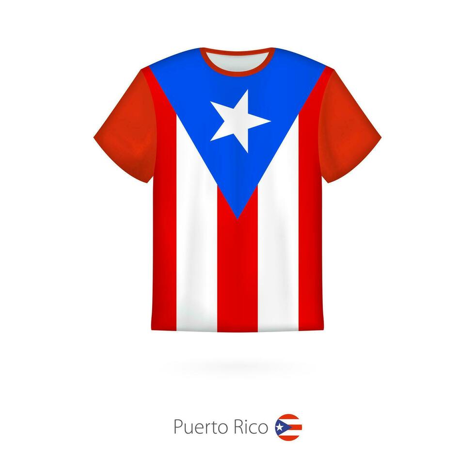 T-shirt design with flag of Puerto Rico. vector