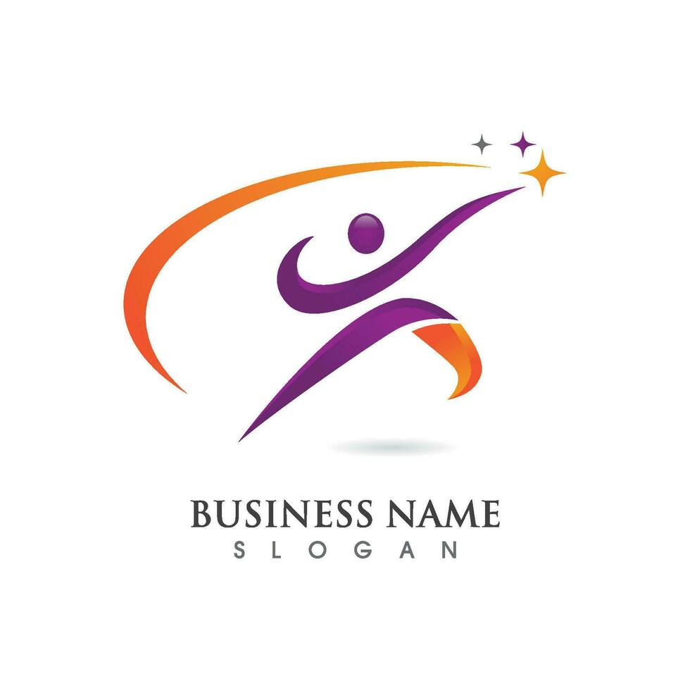 Human character logo sign vector