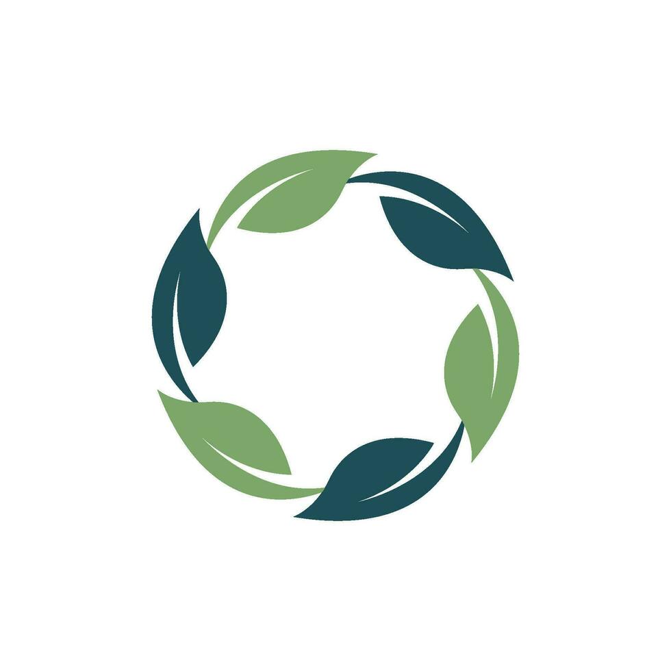 logotipos de la ecología de la hoja del árbol verde vector