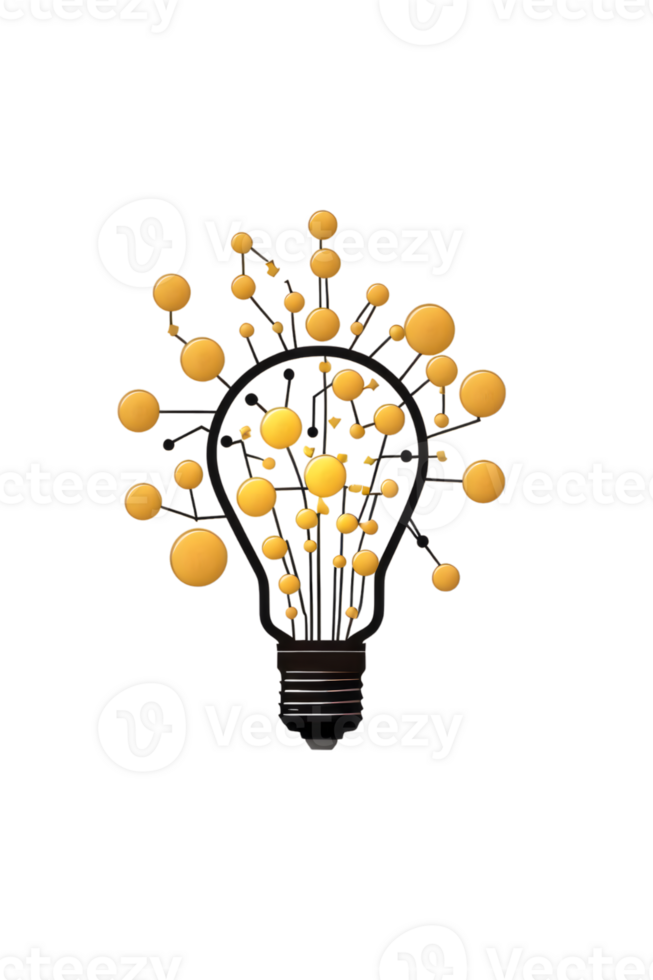 Light bulb  for idea info graphic ai generative png
