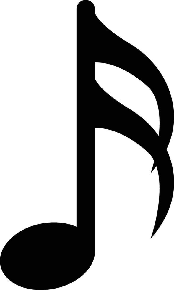 Music note flat icon, Music key symbol. song bites. sound tone notes. Musical key silhouette sign vector