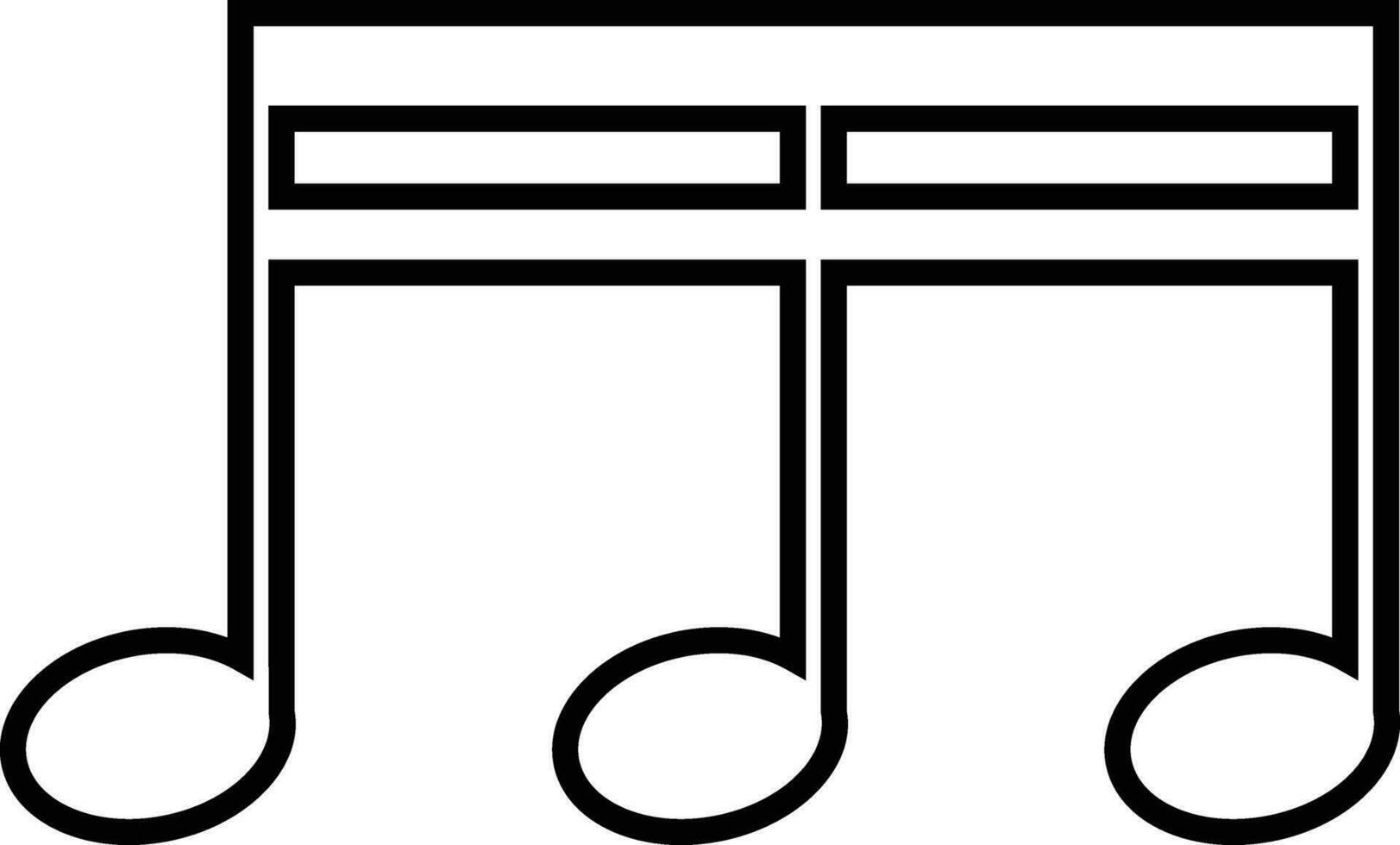música Nota línea icono, música llave símbolo. canción muerde sonido tono notas musical llave contorno firmar vector