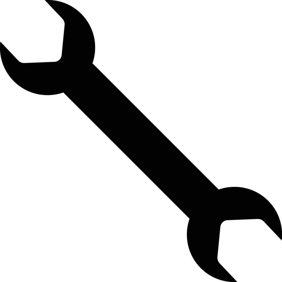 wrench tool icon. screw wrench Black flat. Repair service symbol vector