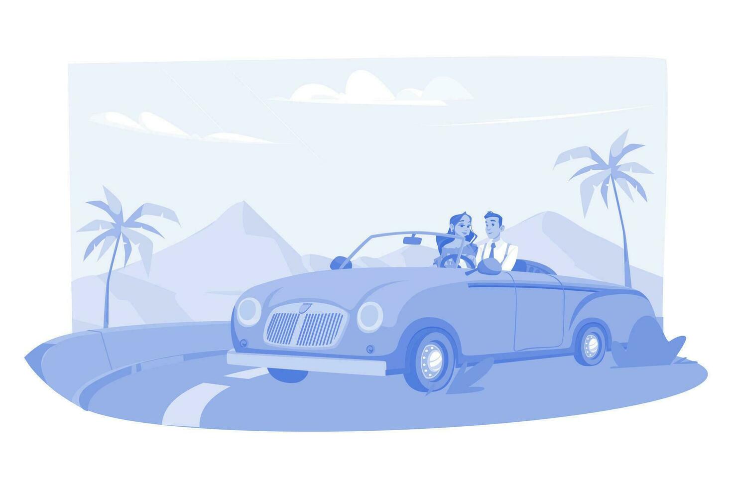 Couple In Love Illustration concept. A flat illustration isolated on white background vector
