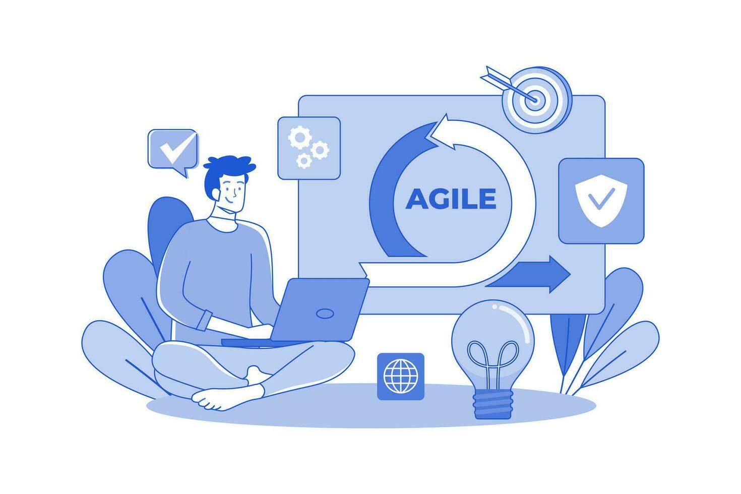 Agile Development Workflow Concept vector