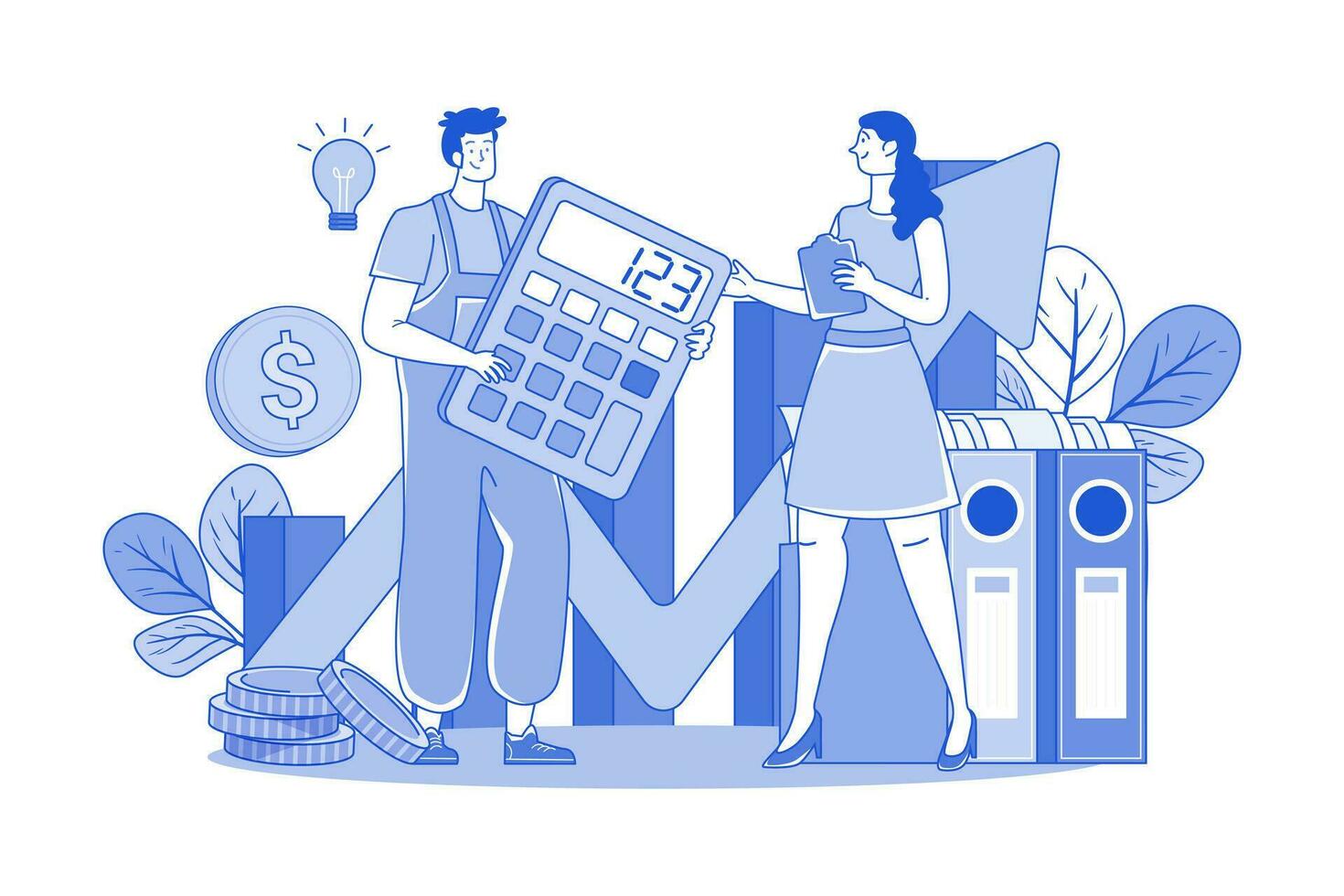 The Guy And The Girl Keep Statistics vector