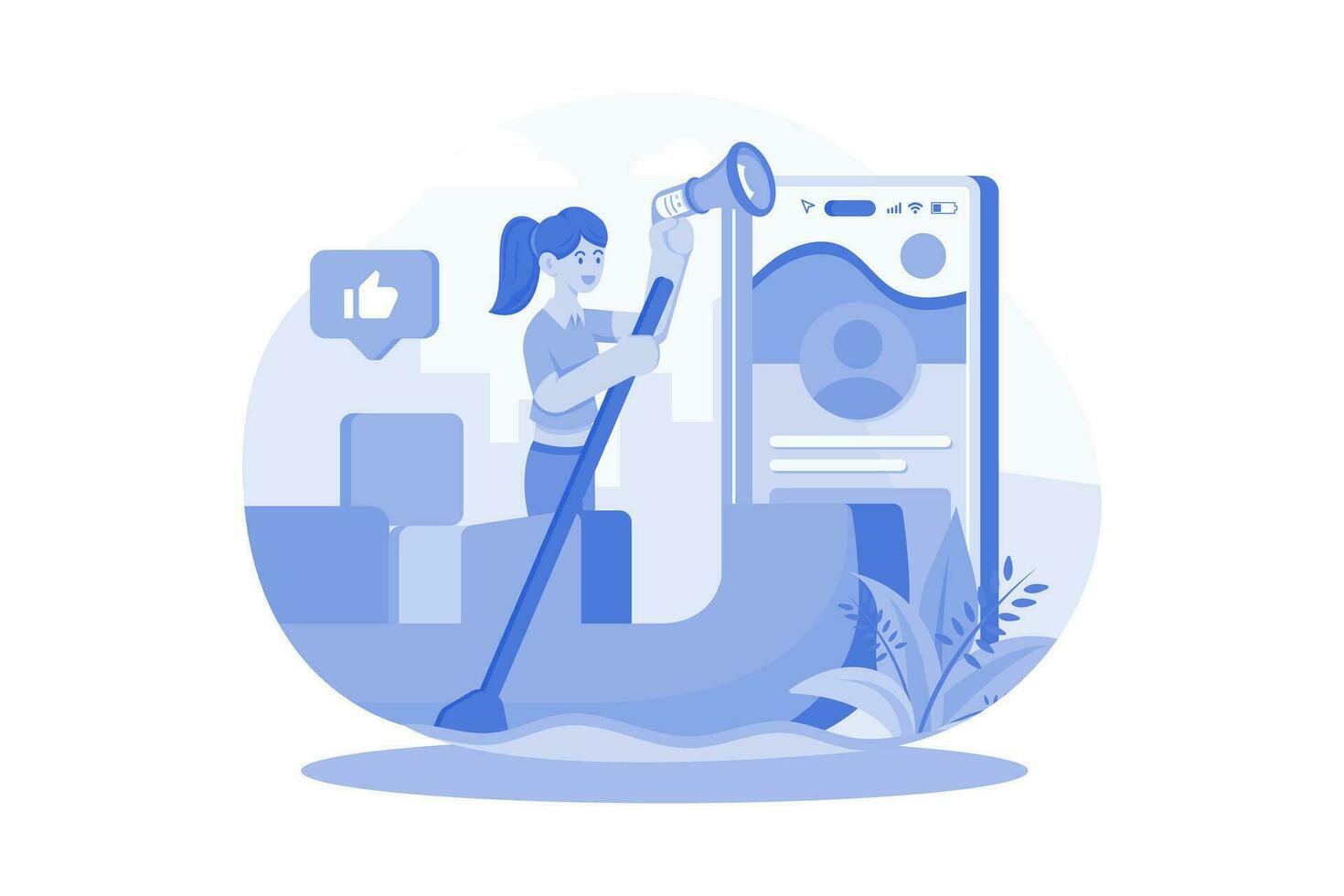 Social Media Marketing Illustration concept on white background vector