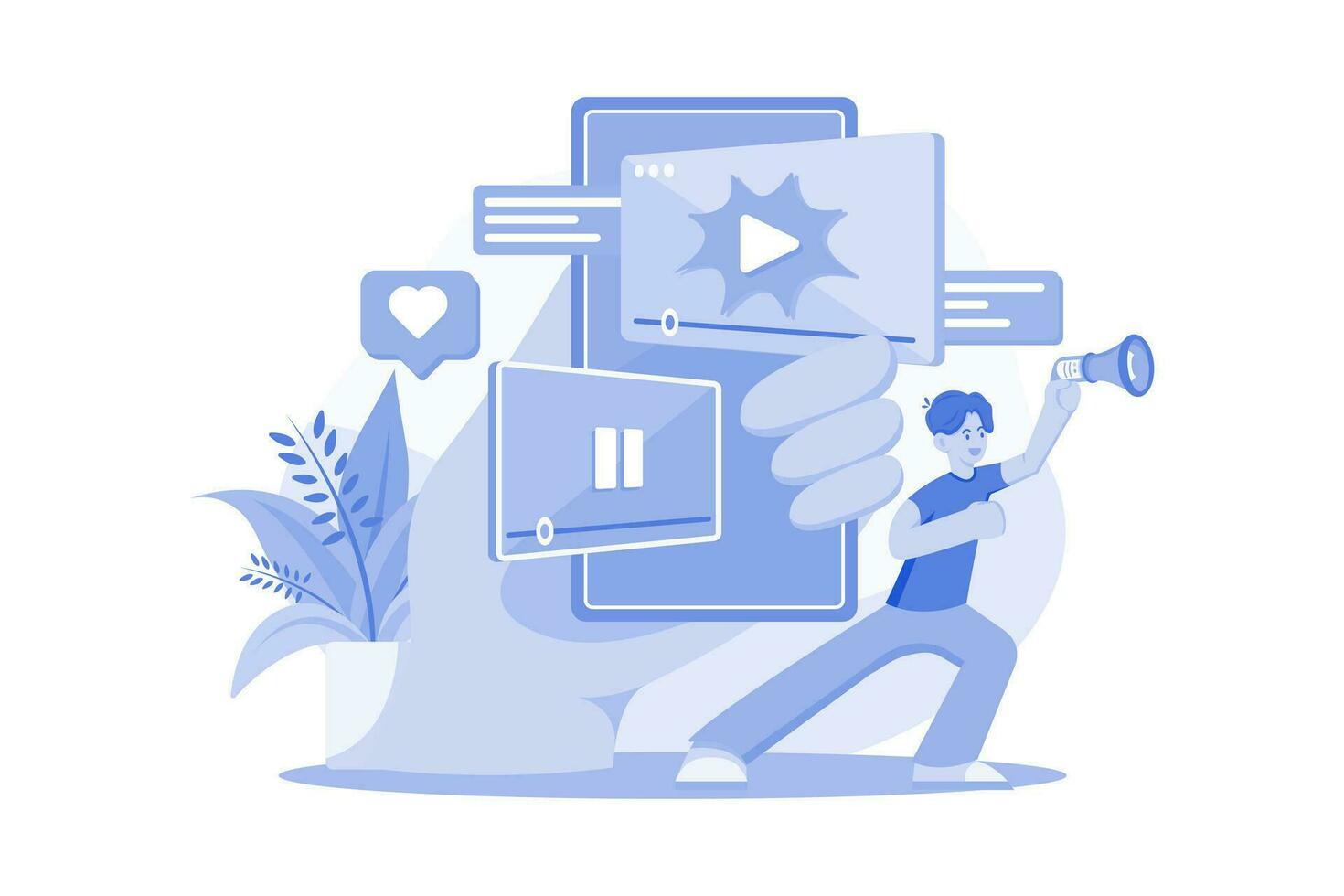 Video Marketing Illustration concept on white background vector