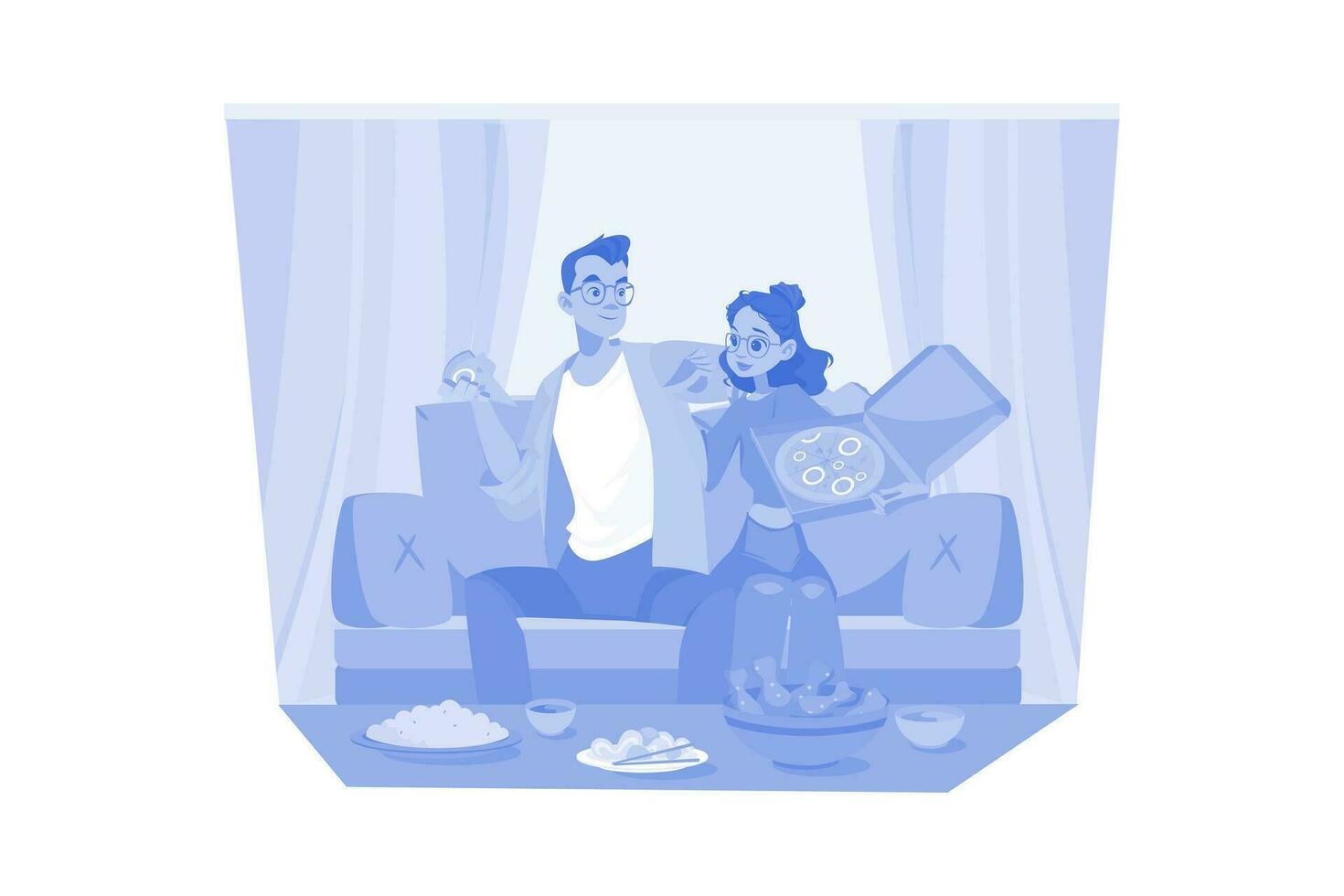 Couple In Love Illustration concept. A flat illustration isolated on white background vector