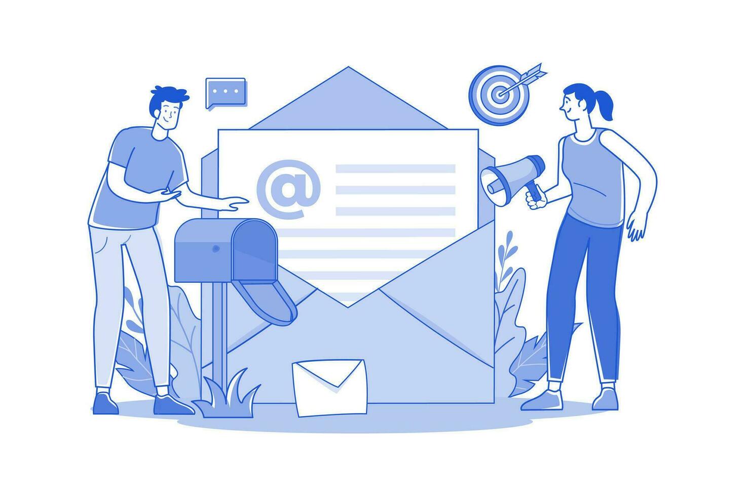 Promotion With Email Illustration concept on white background vector