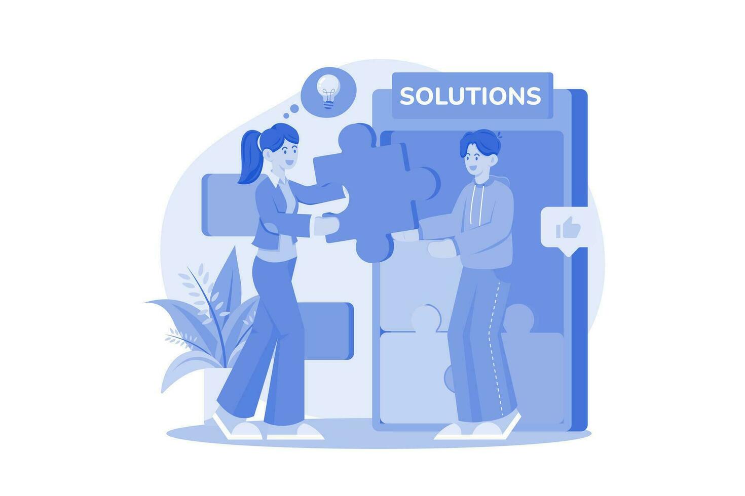 Marketing Team Working On A Marketing Idea vector