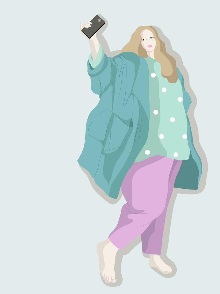 Plus size style woman vector