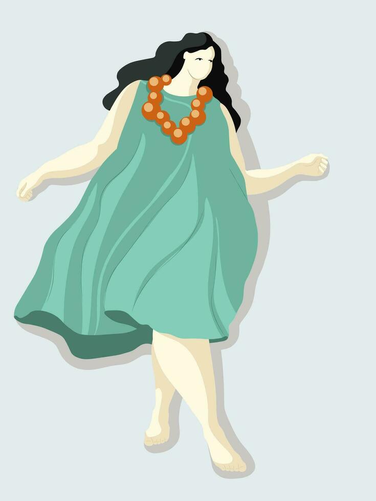 Plus size style woman vector