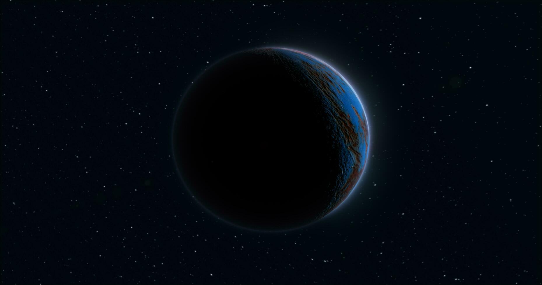 resumen realista espacio hilado planeta redondo esfera con un agua superficie en espacio en contra el antecedentes de estrellas foto